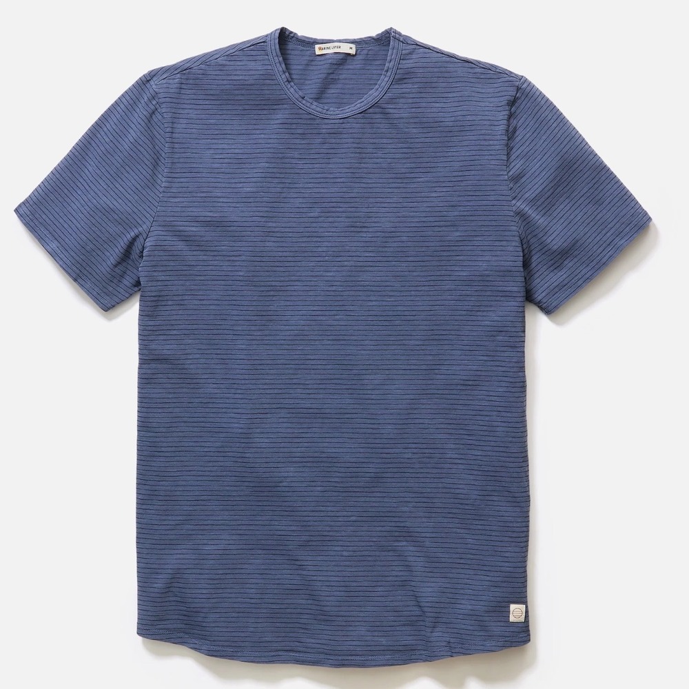 Marine Layer Tailored Crew Tee Vintage Indigo Size Large New With Tags